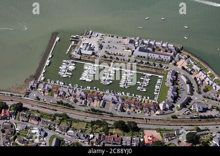 Luftaufnahme von Deganwy Quay, Deganwy, Conwy, North Wales Stockfoto