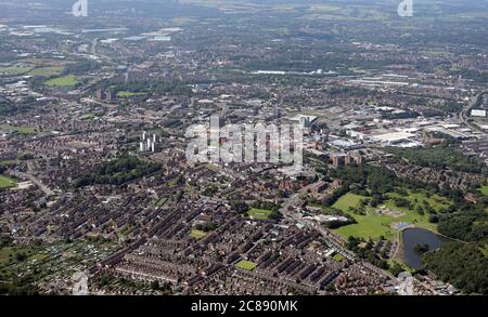 Luftaufnahme von Stoke im Trent Stadtzentrum, Staffordshire Stockfoto