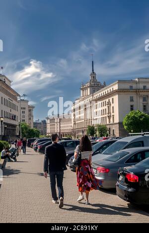 Fußgänger im zentralen Teil von Sofia;Bulgarien; Stockfoto