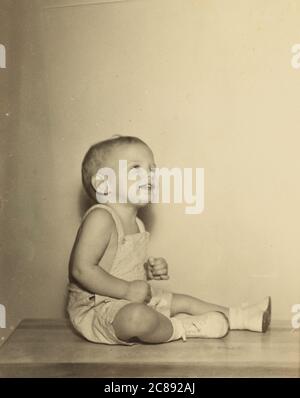 Vintage Portrait eines Jungen, 1950, USA Stockfoto