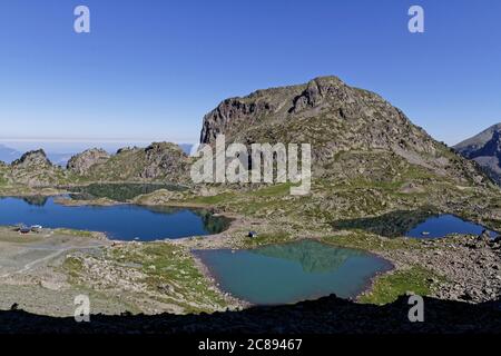 Landschaft der drei Seen in Chamousse Stockfoto