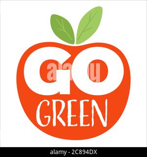 Gehen Sie grün Emblem der umweltfreundlichen Produkte Vektor Stock Vektor