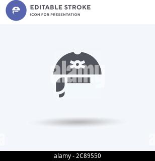 Pirate hat Icon Vektor, gefüllt flache Zeichen, solide Piktogramm isoliert auf weiß, Logo-Illustration. Pirate hat Symbol für die Präsentation. Stock Vektor