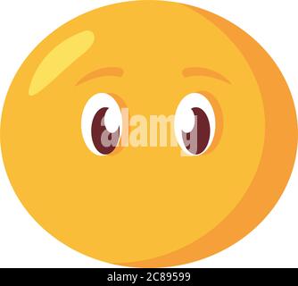 Emoji Gesicht ohne Mund flach Stil Symbol Vektor Illustration Design Stock Vektor