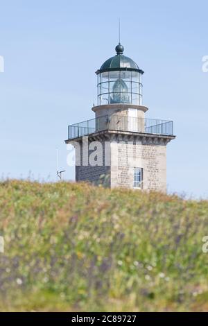 Leuchtturm Cap Carteret Normandie Frankreich Stockfoto