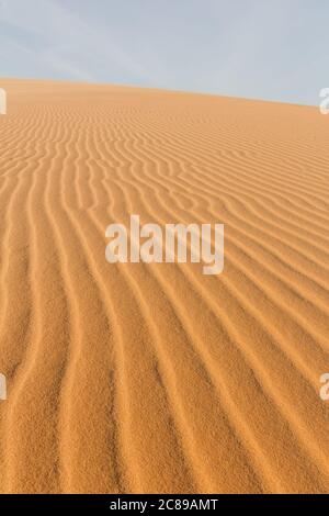 Gepflegte Linien durch Wind auf der Wüste gebildet Stockfoto