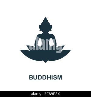 Buddhismus-Ikone. Einfaches Element aus der Religionssammlung. Creative Buddhismus Symbol für Web-Design, Vorlagen, Infografiken und mehr Stock Vektor