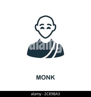 Mönchssymbol. Einfaches Element aus der Religionssammlung. Creative Monk Icon für Webdesign, Vorlagen, Infografiken und vieles mehr Stock Vektor