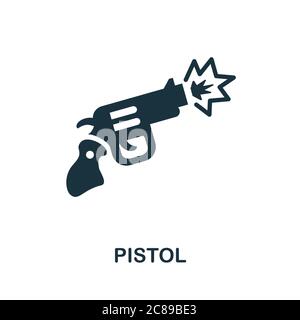 Pistolensymbol. Einfaches Element aus Polizeisammlung. Creative Pistol Icon für Webdesign, Vorlagen, Infografiken und vieles mehr Stock Vektor