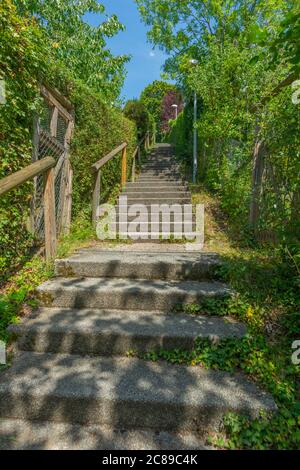 Friedrich-Keller-Staffel, öffentliche Treppe zwischen Ober- und Unterstadt, Stuttgart, Baden-Württemberg, Süddeutschland, Europa Stockfoto