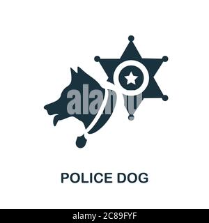 Symbol für Polizeihund. Einfaches Element aus Polizeisammlung. Creative Police Dog Symbol für Web-Design, Vorlagen, Infografiken und mehr Stock Vektor