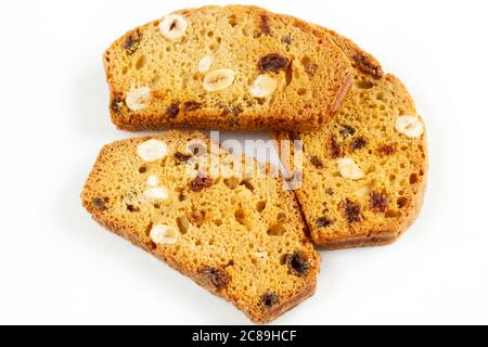 Knusprige Kekse mit Obst. Italienische Biscotti. Stockfoto