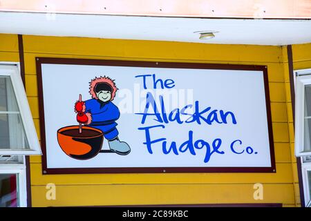 Franklin Street, Juneau, Alaska, Geschäfte in juneau, Touristen, alska, usa, Stockfoto