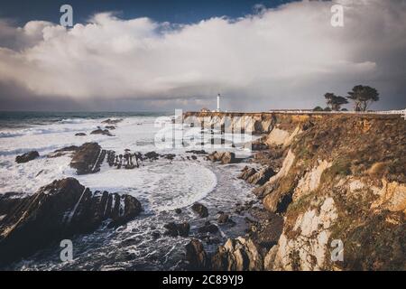 Leuchtturm an der pazifikküste, Point Arena, Kalifornien Stockfoto