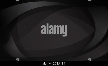 Abstrakter Hintergrund von sich überschneidenden gekrümmten Linien in schwarzen Farben Stock Vektor