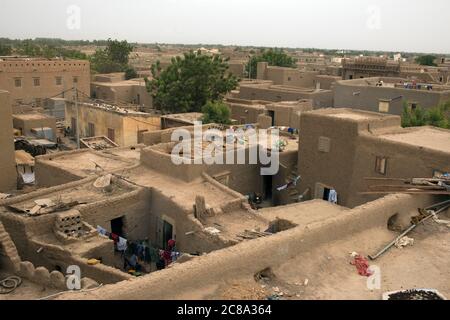 Häuser aus Schlamm in Djenne, Mali, Westafrika gebaut. Stockfoto