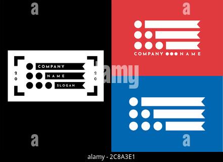 Punkte und Bänder Design Vorlage für Logo-Abzeichen. Stockfoto