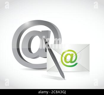 Kontaktieren Sie uns email Konzept Illustration Design über weiß Stock Vektor