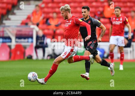 NOTTINGHAM, GROSSBRITANNIEN. 22. JULI 2020 - Joe Worrall (4) aus Nottingham Forest während des Sky Bet Championship-Spiels zwischen Nottingham Forest und Stoke City am City Ground, Nottingham. (Kredit: Jon Hobley - MI News) Kredit: MI Nachrichten & Sport /Alamy Live Nachrichten Stockfoto