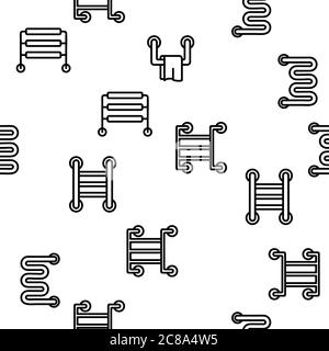 Beheizter Handtuchhalter Vektor Nahtloses Muster Stock Vektor