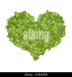 Grüne Blätter Herz Stock Vektor