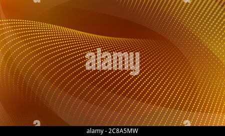 Abstrakter Hintergrund von gekrümmten Flächen und Halbtonpunkten in orangen Farben Stock Vektor