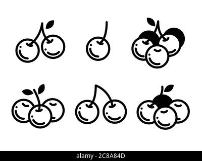 Kirschen Symbole gesetzt. Süße Beeren Design-Elemente Stock Vektor