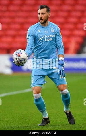 NOTTINGHAM, GROSSBRITANNIEN. 22. JULI 2020 - Jordan Smith (12) von Nottingham Forest während des Sky Bet Championship Matches zwischen Nottingham Forest und Stoke City am City Ground, Nottingham. (Kredit: Jon Hobley - MI News) Kredit: MI Nachrichten & Sport /Alamy Live Nachrichten Stockfoto