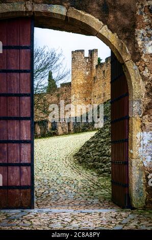 Eingang Eingang zum Kloster Christi, alte mittelalterliche Burg der templer Ritter in Tomar, Portugal Stockfoto