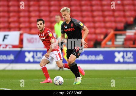 NOTTINGHAM, GROSSBRITANNIEN. 22. JULI 2020 - Lasse Sorensen (33) von Stoke City während des Sky Bet Championship-Spiels zwischen Nottingham Forest und Stoke City am City Ground, Nottingham. (Kredit: Jon Hobley - MI News) Kredit: MI Nachrichten & Sport /Alamy Live Nachrichten Stockfoto