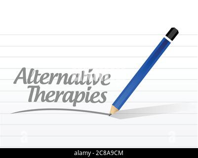 Alternative Therapien Message-Zeichen Illustration Design auf weißem Hintergrund Stock Vektor