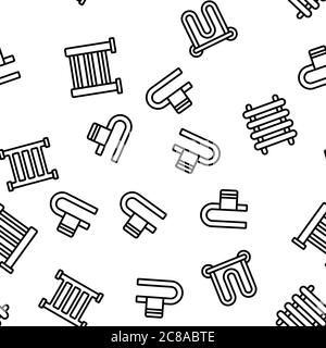 Beheizter Handtuchhalter Vektor Nahtloses Muster Stock Vektor