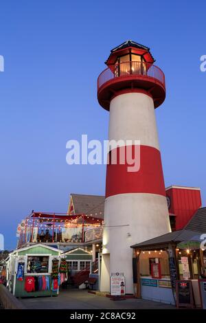 Leuchtturm in Oceanside Harbor Village, San Diego County, Kalifornien, USA Stockfoto