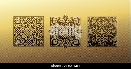 Lineare Designelemente. Vektor-Design Gold Ornament für Ihr Design, Webseite Stock Vektor