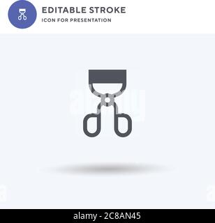 Wimpern Curler Icon Vektor, gefüllt flaches Zeichen, solides Piktogramm isoliert auf weiß, Logo-Illustration. Wimpern Lockenstab Symbol für die Präsentation. Stock Vektor