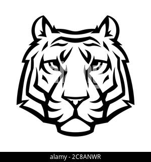 Maskottchen stilisierte Tiger Kopf. Stock Vektor