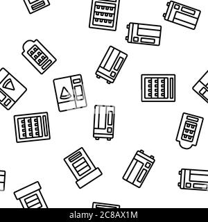 Verkaufsautomat Verkauf Service Vektor Nahtlose Muster Stock Vektor
