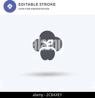 Apple Icon Vektor, gefülltes flaches Zeichen, solides Piktogramm isoliert auf weiß, Logo-Illustration. Apple-Symbol für die Präsentation. Stock Vektor