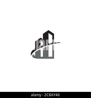 Ein einfaches Gebäude Logo Icon Design Stock Vektor
