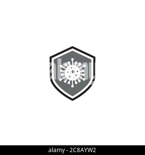 Coronavirus und Shield Logo / Icon Design Stock Vektor