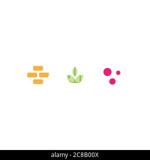 Protein, Kohlenhydrate und Fett einfache Symbole. Molekül Zeichen. Chemische Formel des Skeletts. Ernährung, Lebensmittel-Balance-Symbol. Vektordarstellung isoliert auf whit Stock Vektor