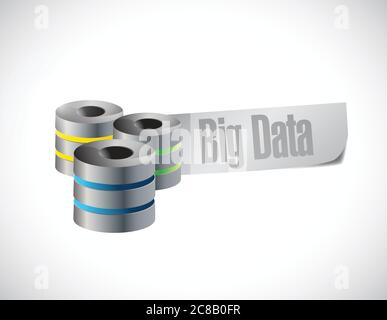 Big-Data-Server-Illustration mit weißem Hintergrund Stock Vektor