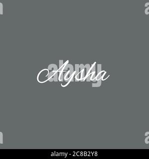 Ein einfaches Aysha Wortmarke Logo Design Stock Vektor