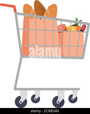 Symbol für den Einkaufswagen für Lebensmittel Stock Vektor