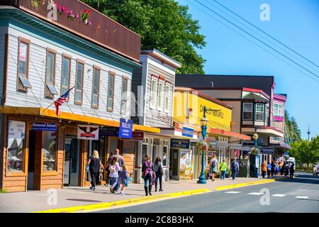 Franklin Street, Juneau, Alaska, Geschäfte in juneau, Touristen, alska, usa, Stockfoto