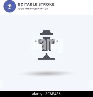 Scarecrow Icon Vektor, gefüllt flaches Zeichen, solides Piktogramm isoliert auf weiß, Logo-Illustration. Scarecrow-Symbol für die Präsentation. Stock Vektor