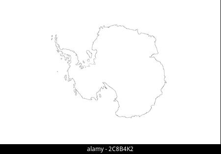 Antarctica Karte Umriss Vektor Illustration Stock Vektor