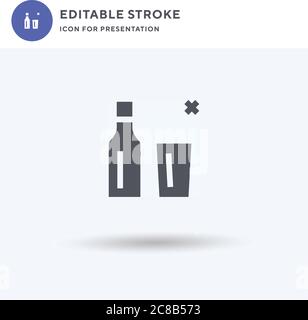 Keine Brille Symbolvektor, gefülltes flaches Schild, solides Piktogramm isoliert auf weiß, Logo-Illustration. Kein Brillensymbol für Präsentation. Stock Vektor