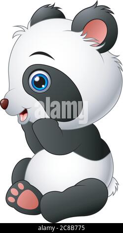 Illustration von niedlichen Baby Panda sitzen Stock Vektor