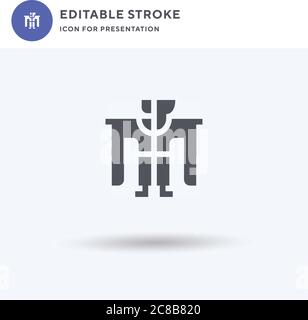 München Icon Vektor, gefülltes flaches Schild, solides Piktogramm isoliert auf weiß, Logo Illustration. München Ikone für Präsentation. Stock Vektor